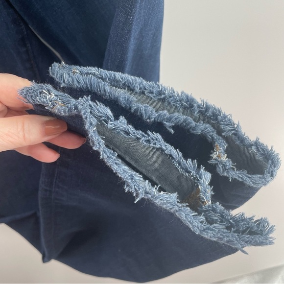 Loft Modern Straight Tall Pocket Fringe Ankle Mid Rise Medium Wash Stretch Jeans - Picture 3 of 12